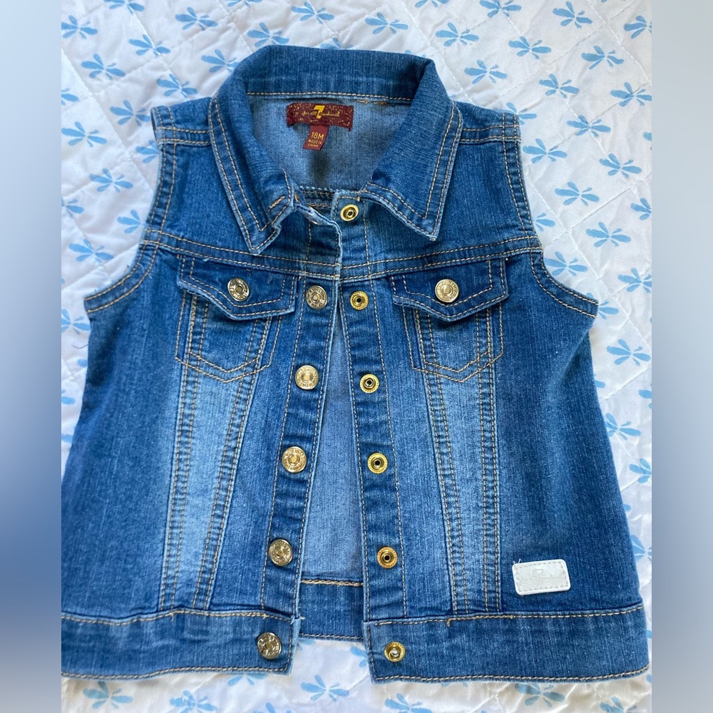 7 For All Mankind Toddler Jean Vest 18 month excellent condition!